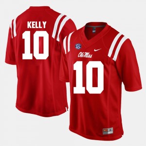 Men's Ole Miss Rebels Alumni Football Game Red Chad Kelly #10 Jersey 820637-165