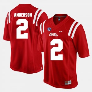 Men's Ole Miss Rebels Alumni Football Game Red Deontay Anderson #2 Jersey 650232-367