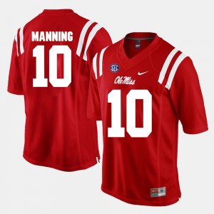 Men's Ole Miss Rebels Alumni Football Game Red Eli Manning #10 Jersey 819976-653