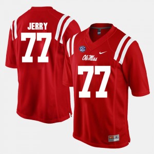 Men's Ole Miss Rebels Alumni Football Game Red John Jerry #77 Jersey 307504-197