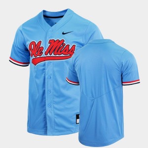 Men's Ole Miss Rebels College Baseball Blue Custom Replica Jersey 226902-827