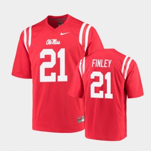 Men's Ole Miss Rebels College Football Red A.J. Finley #21 Game Jersey 505719-668