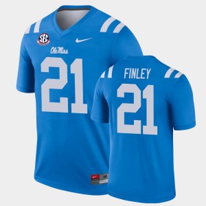 Men's Ole Miss Rebels College Football Blue AJ Finley #21 Alternate Legend Jersey 370057-683