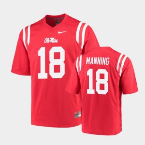 Men's Ole Miss Rebels College Football Red Archie Manning #18 Game Jersey 846456-437