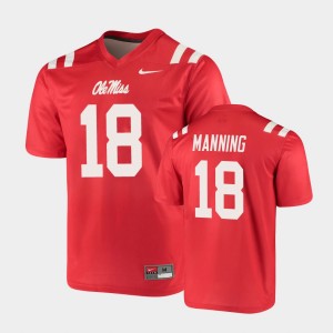 Men's Ole Miss Rebels Legend Red Archie Manning #18 Football Jersey 131527-710
