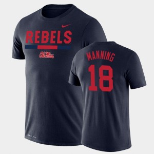 Men's Ole Miss Rebels Team DNA Navy Archie Manning #18 Legend Performance T-Shirt 292861-464
