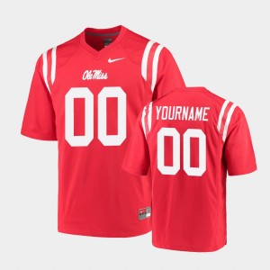Men's Ole Miss Rebels College Football Red Custom #00 Game Jersey 141117-220