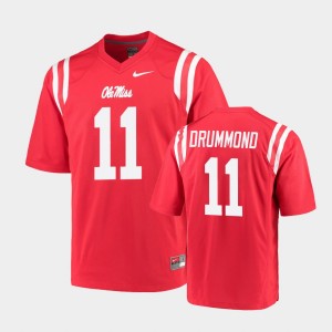 Men's Ole Miss Rebels College Football Red Dontario Drummond #11 Game Jersey 976969-781
