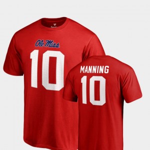 Men's Ole Miss Rebels College Legends Red Eli Manning #10 Name & Number T-Shirt 247801-625