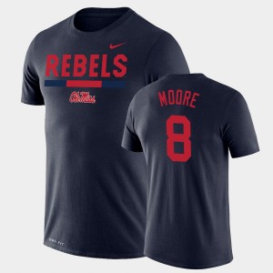 Men's Ole Miss Rebels Team DNA Navy Elijah Moore #8 Legend Performance T-Shirt 423714-554