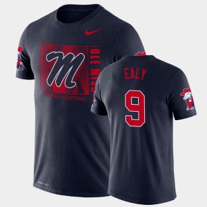 Men's Ole Miss Rebels Team Issue Navy Jerrion Ealy #9 Performance T-Shirt 808058-504