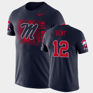 Men's Ole Miss Rebels Team Issue Navy Kinkead Dent #12 Performance T-Shirt 933713-988