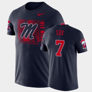 Men's Ole Miss Rebels Team Issue Navy LeDarrius Cox #7 Performance T-Shirt 151777-138