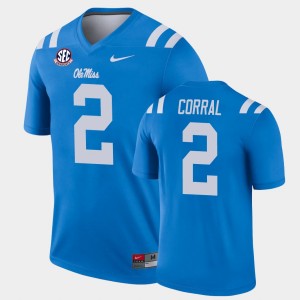 Men's Ole Miss Rebels College Football Blue Matt Corral #2 Alternate Legend Jersey 576673-788