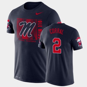 Men's Ole Miss Rebels Team Issue Navy Matt Corral #2 Performance T-Shirt 589278-809