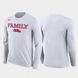 Men's Ole Miss Rebels Family on Court White March Madness Basketball Performance Long Sleeve T-Shirt 853801-547