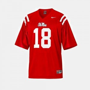 Men's Ole Miss Rebels College Football Red Archie Manning #18 Jersey 824685-981