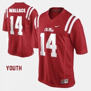 Youth Ole Miss Rebels College Football Red Bo Wallace #14 Jersey 631883-895