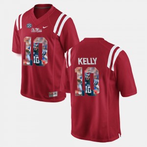 Men's Ole Miss Rebels Player Pictorial Red Chad Kelly #10 Jersey 786421-850