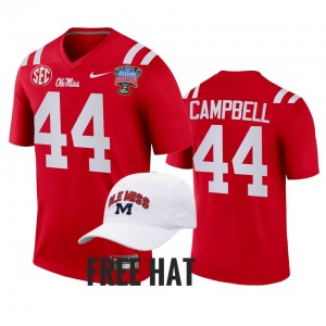 Men's Ole Miss Rebels College Football Red Chance Campbell #44 2022 Sugar Bowl Playoff Jersey 742946-706