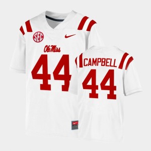 Men's Ole Miss Rebels College Football White Chance Campbell #44 Game Jersey 400498-159