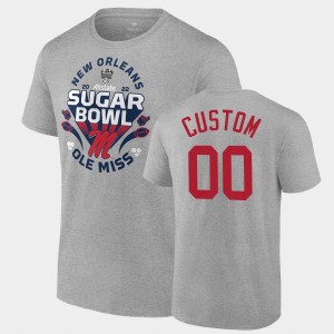 Men's Ole Miss Rebels College Football Gray Custom #00 2022 Sugar Bowl CFP T-Shirt 850825-170