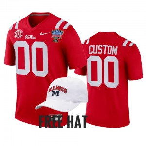 Men's Ole Miss Rebels College Football Red Custom #00 2022 Sugar Bowl Playoff Jersey 313311-515