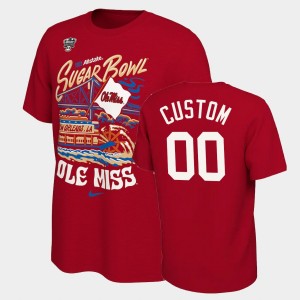 Men's Ole Miss Rebels College Football Red Custom #00 2022 Sugar Bowl Locker Room T-Shirt 969407-372