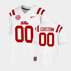 Men's Ole Miss Rebels College Football White Custom #00 Game Jersey 800561-832