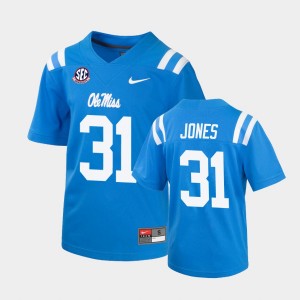 Men's Ole Miss Rebels College Football Powder Blue Jaylon Jones #31 Jersey 563432-890
