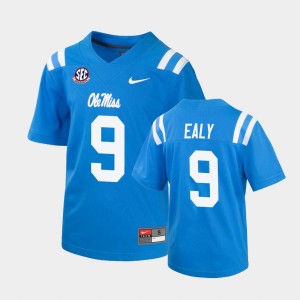 Men's Ole Miss Rebels College Football Powder Blue Jerrion Ealy #9 Jersey 942691-335