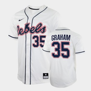 Men's Ole Miss Rebels College Baseball White Kevin Graham #35 2022 Jersey 169923-448