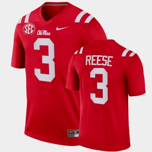 Men's Ole Miss Rebels College Football Red Otis Reese #3 Legend Jersey 426575-556