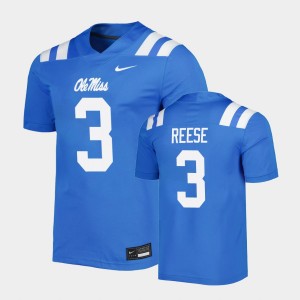 Men's Ole Miss Rebels Untouchable Blue Otis Reese #3 Jersey 154633-729