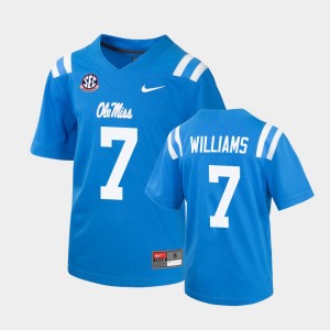 Men's Ole Miss Rebels College Football Powder Blue Sam Williams #7 Jersey 229999-776