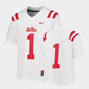 Youth Ole Miss Rebels College Football White #1 Untouchable Jersey 124710-983