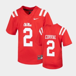 Youth Ole Miss Rebels Untouchable Red Matt Corral #2 Football Jersey 205486-469